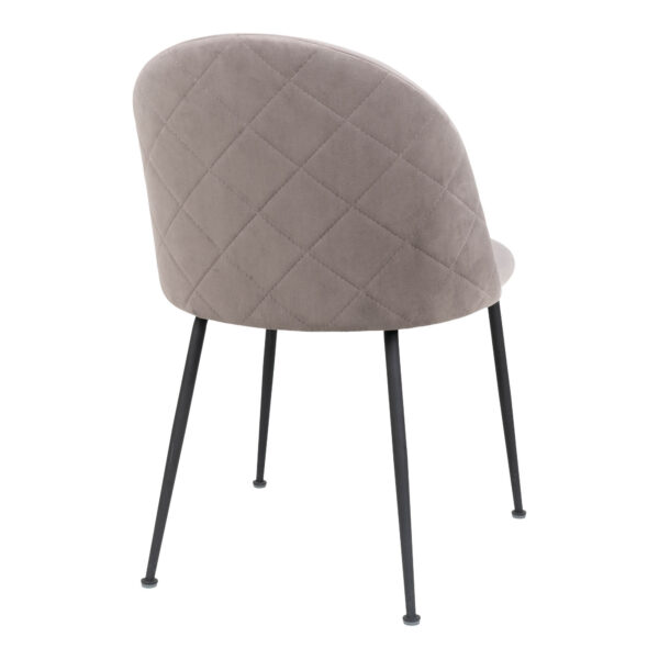 Set 2 scaune dining din catifea Geneve gri cu picioare negre - imagine 5