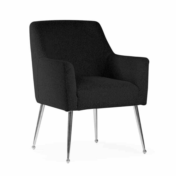 Scaun dining negru/argintiu din boucle Amadeus
