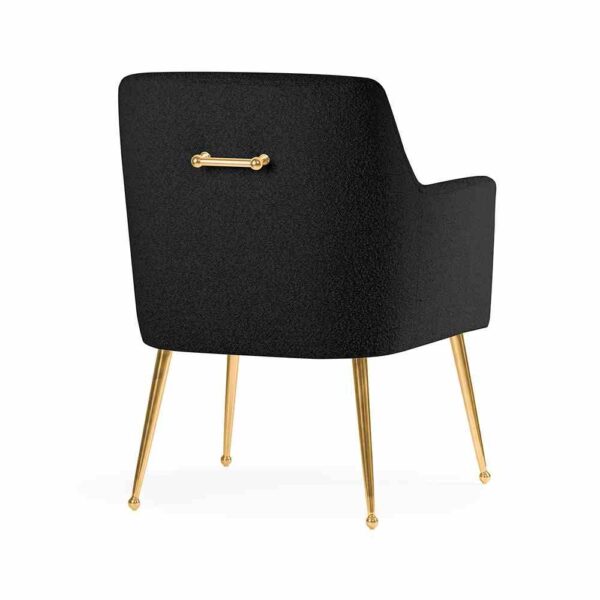 Scaun dining negru/auriu din boucle Amadeus