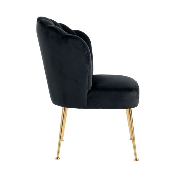 Scaun dining negru/auriu din catifea Pippa - imagine 4
