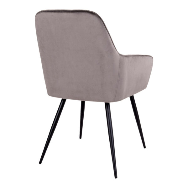 Scaun dining gri din catifea Harbo - imagine 5