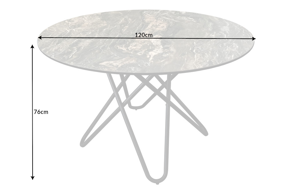 Masa dining rotunda Ø120cm maro/negru Circular - imagine 5