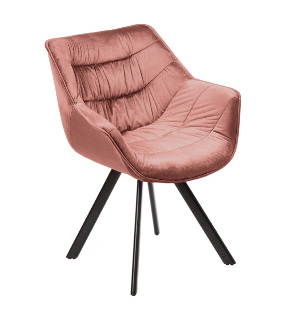 Scaun dining din catifea roz Dutch Comfort