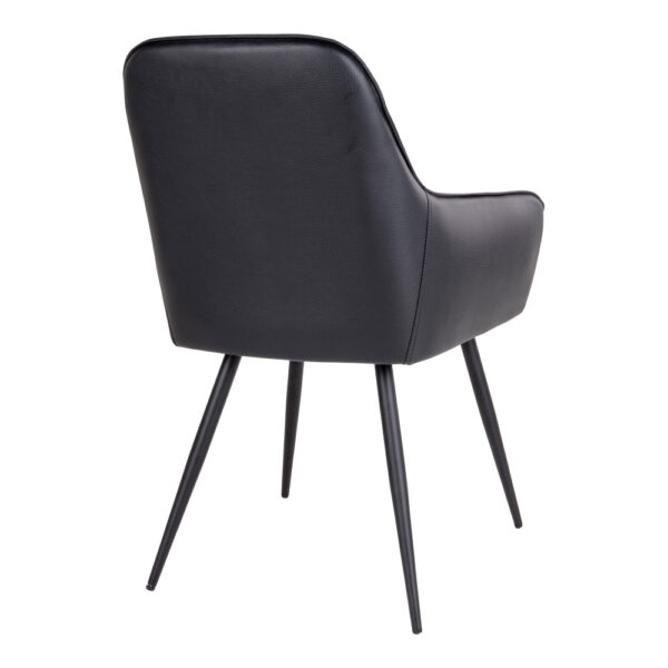 Scaun dining negru din piele ecologică Harbo - imagine 3