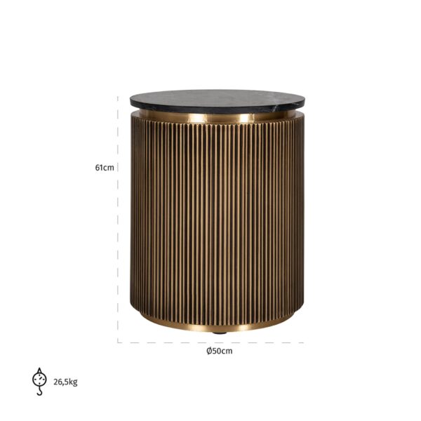 Masa de cafea neagra aurie Ø50cm Ironville - imagine 4