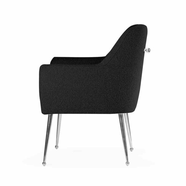 Scaun dining negru/argintiu din boucle Amadeus - imagine 4