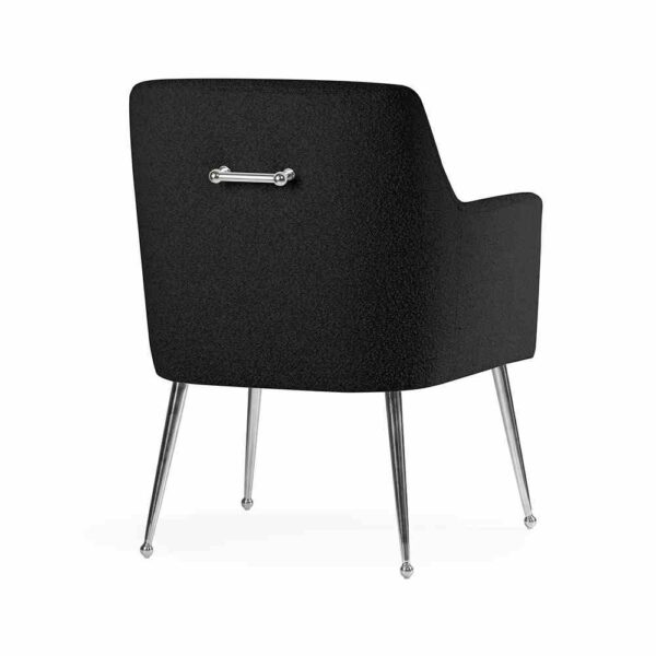 Scaun dining negru/argintiu din boucle Amadeus - imagine 2