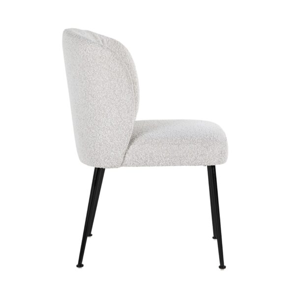 Scaun dining boucle alb negru Fallon - imagine 3