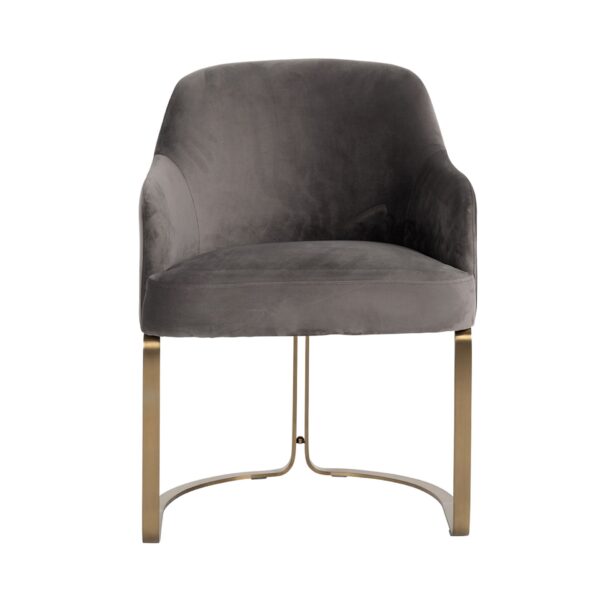 Scaun dining gri/auriu din catifea Hadley - imagine 3