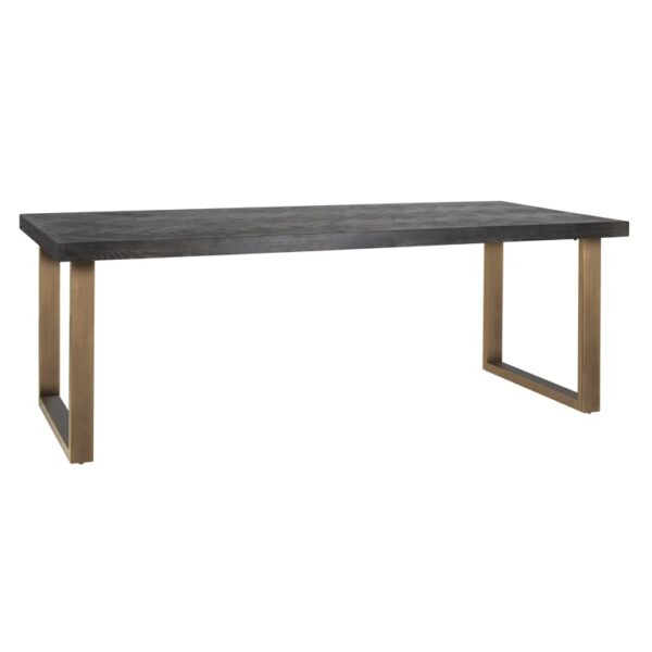 Masa dining neagra din lemn si metal 180 cm Blackbone