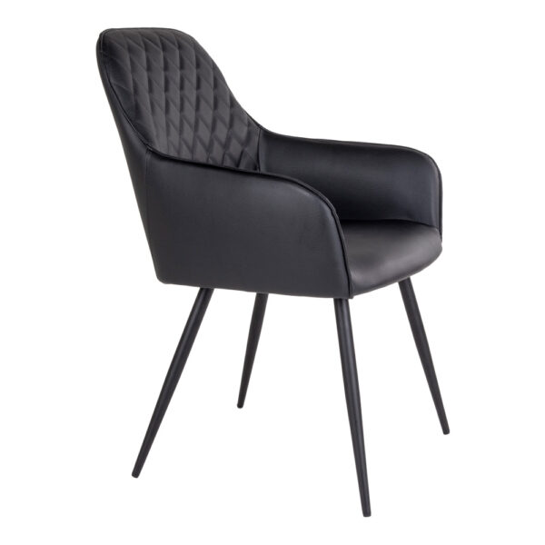 Scaun dining negru din piele ecologică Harbo - imagine 2