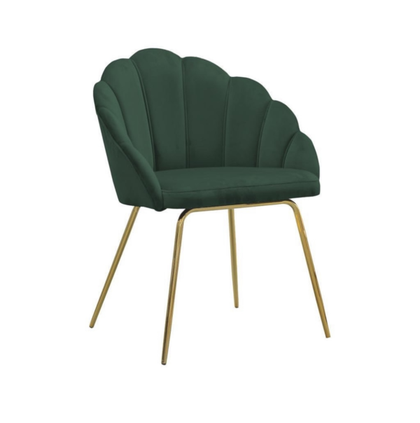 Scaun lounge din catifea gri/auriu Tulip - imagine 2