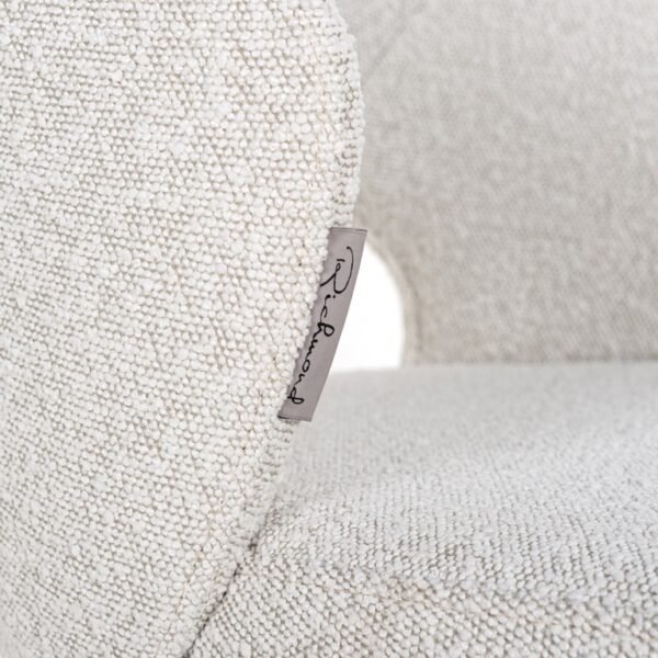 Scaun de bar alb din tesatura boucle Savoy - imagine 5