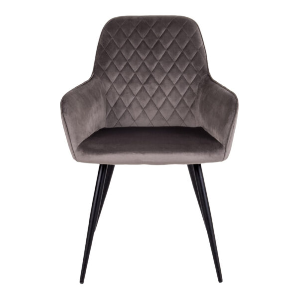 Scaun dining gri din catifea Harbo - imagine 4