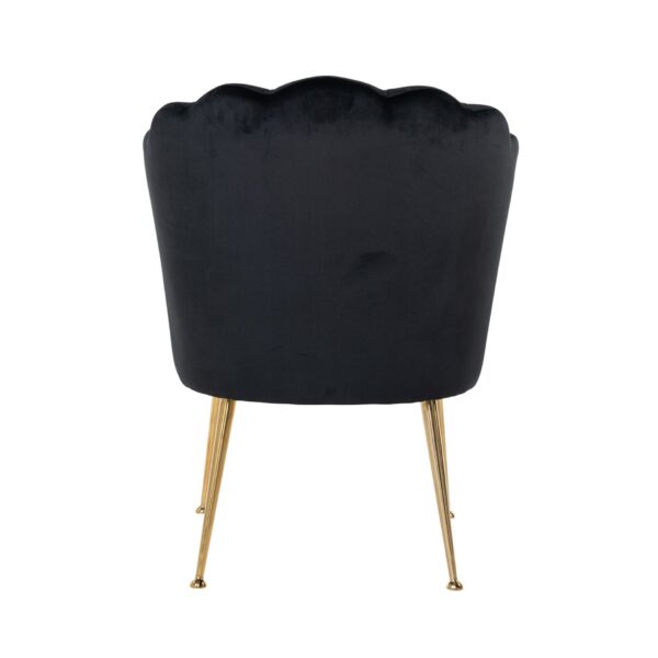 Scaun dining negru/auriu din catifea Pippa - imagine 5