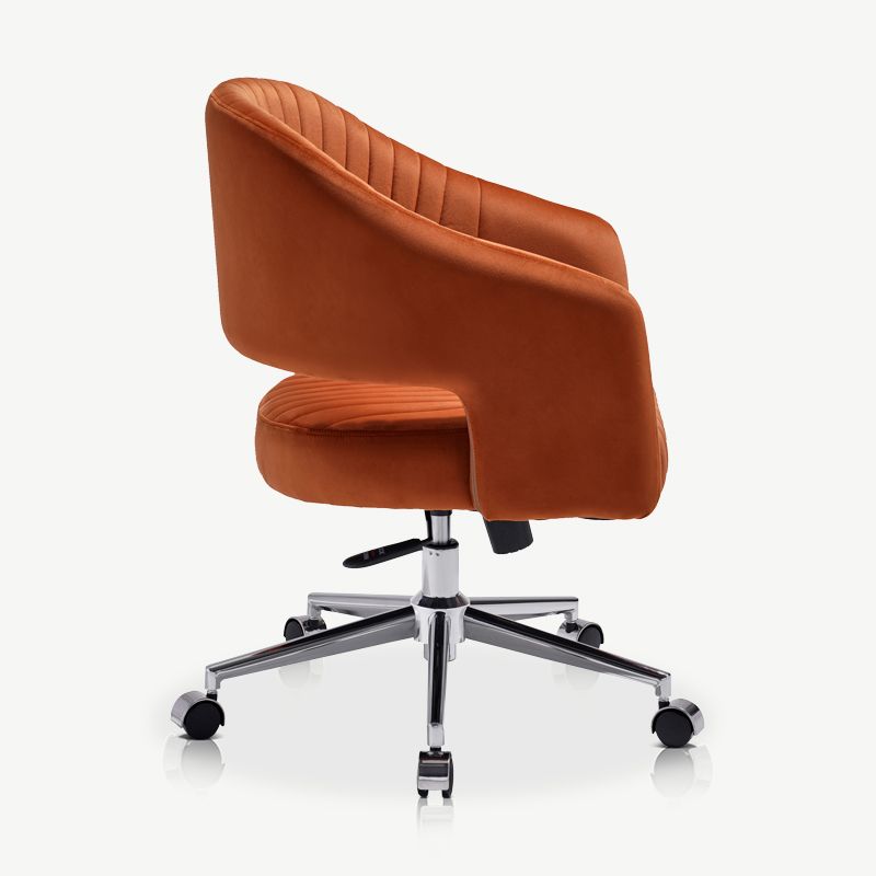Scaun de birou rotativ reglabil din catifea portocaliu Constance - imagine 3
