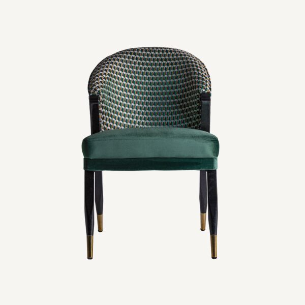 Scaun dining verde din catifea si lemn Kelheim - imagine 3