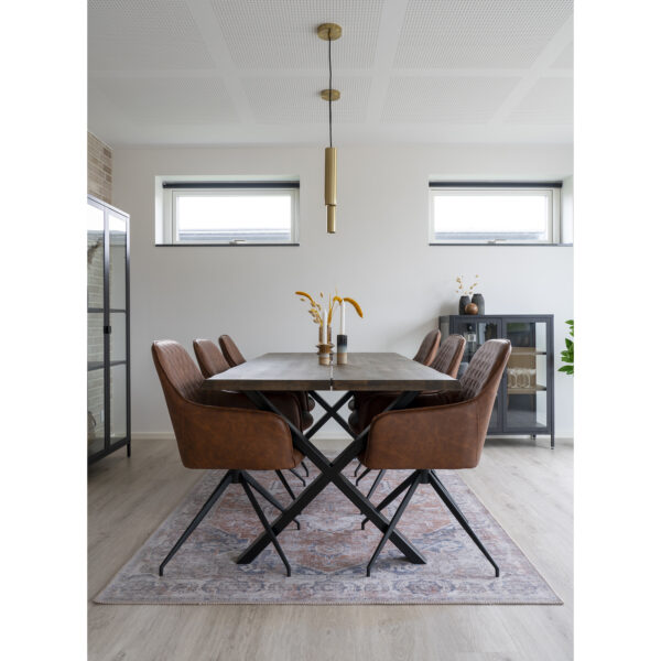 Scaun dining rotativ maro din piele ecologica Harbo - imagine 4