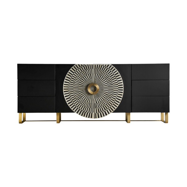 Bufet inferior cu model geometric din MDF și fier Gatsby