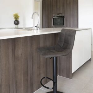 Scaun bar ajustabil gri închis din microfibre și oțel Middelfart