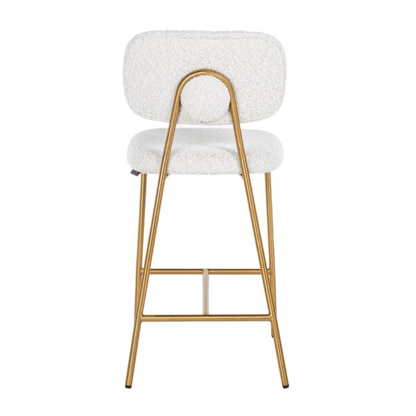 Scaun de bar textil alb H96,5cm Xenia - imagine 5