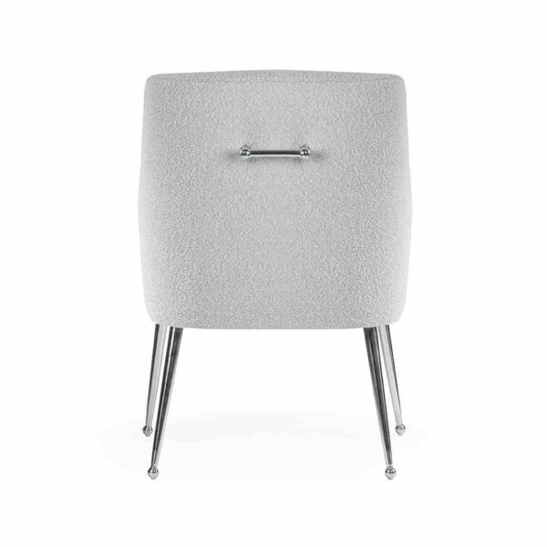 Scaun dining alb/argintiu din boucle Amadeus - imagine 5