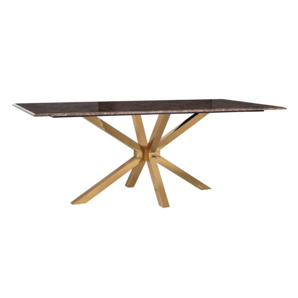 Masa dining maro/aurie din marmura si metal 200 cm Athos