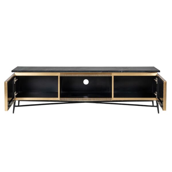 Comoda Tv aurie din MDF si marmura Ironville - imagine 8