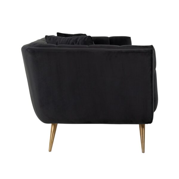 Canapea neagra/aurie din catifea Huxley - imagine 4