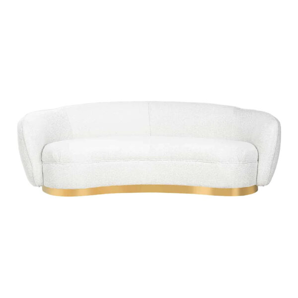 Canapea alba din tesatura boucle Waylon