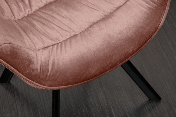 Scaun dining din catifea roz Dutch Comfort - imagine 6