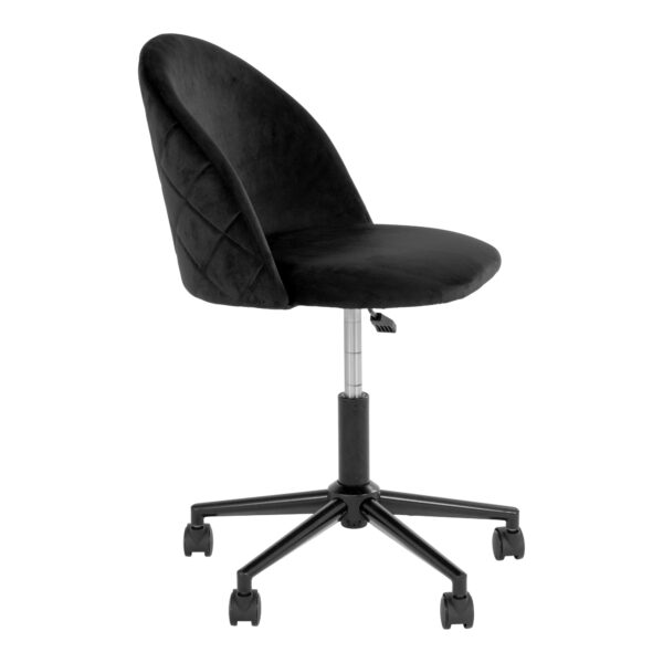 Scaun de birou negru din catifea Geneve - imagine 4