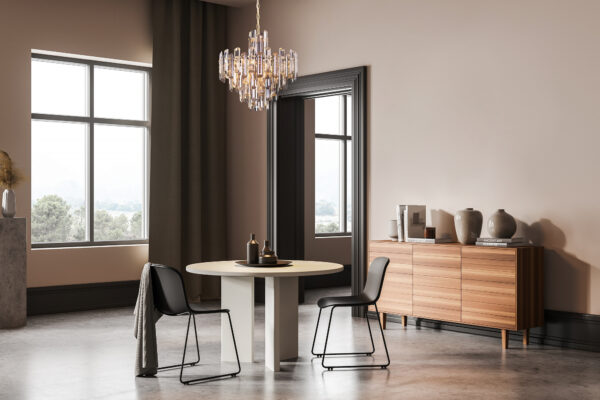 Lustra aurie din metal cu 8 becuri Flare - imagine 2
