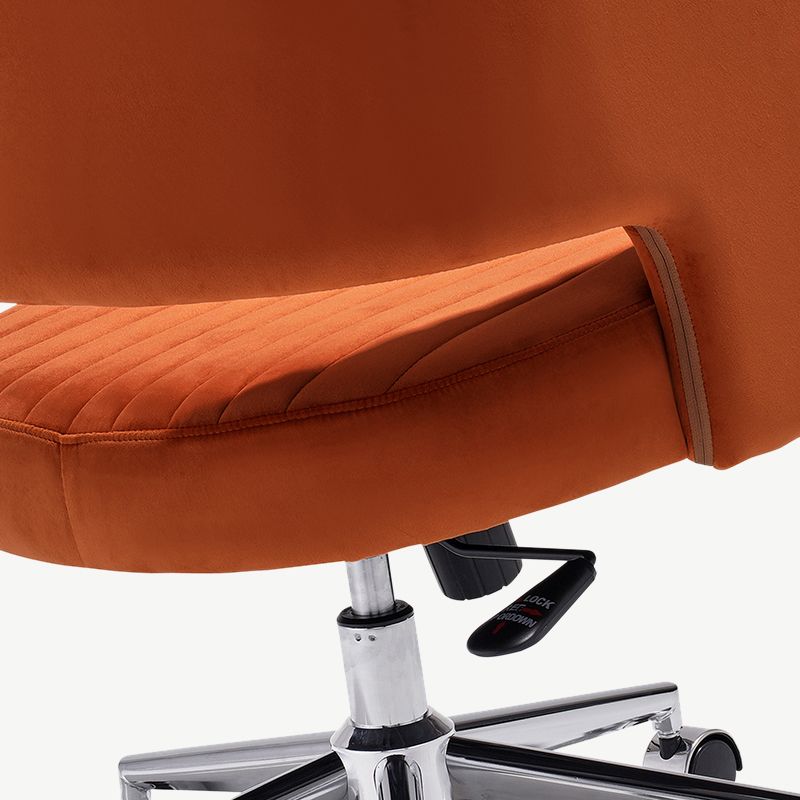 Scaun de birou rotativ reglabil din catifea portocaliu Constance - imagine 5