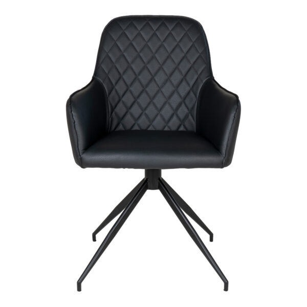 Scaun dining rotativ negru din piele ecologica Harbo - imagine 3