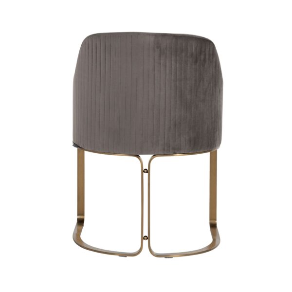 Scaun dining gri/auriu din catifea Hadley - imagine 2