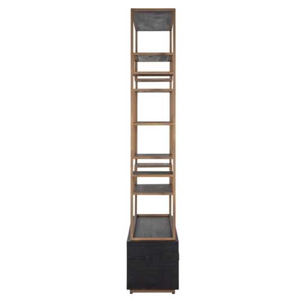 Dulap auriu din inox si furnir de stejar 222cm Hunter - imagine 4