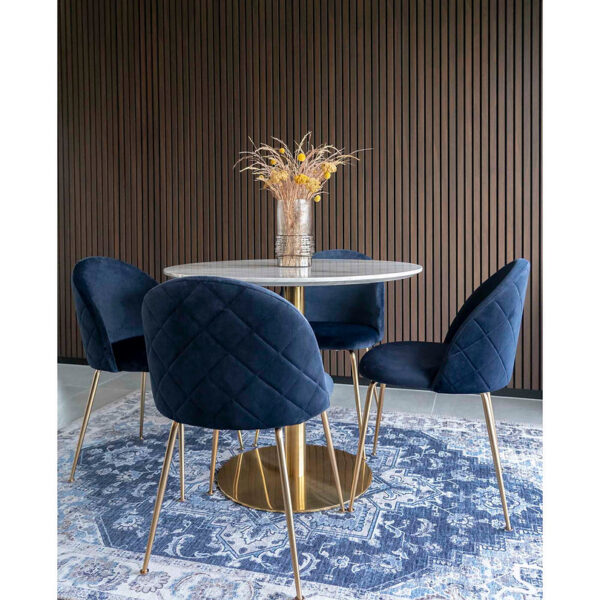 Set 2 scaune dining din catifea Geneve gri cu picioare negre - imagine 8