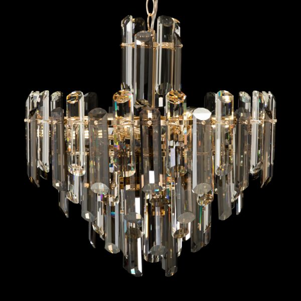 Lustra aurie din metal cu 6 becuri Flare - imagine 4