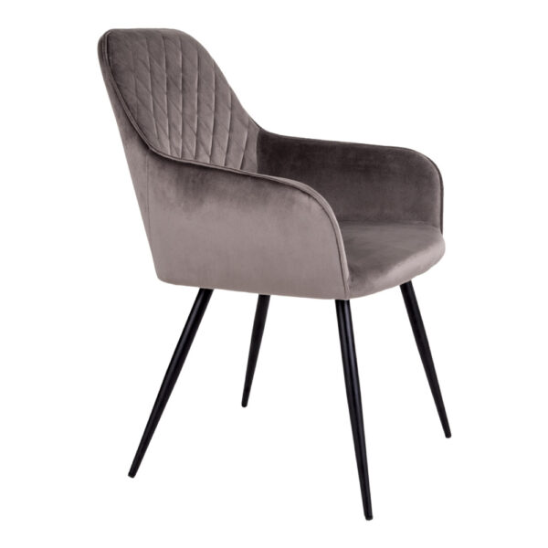 Scaun dining gri din catifea Harbo - imagine 6