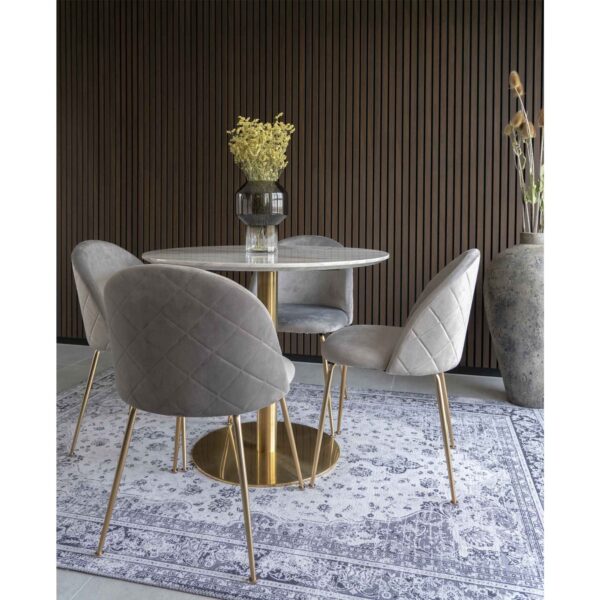 Masa dining rotundă cu baza aurie Ø90 Bolzano - imagine 4