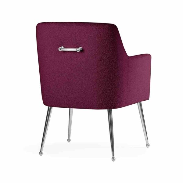 Scaun dining vișiniu/argintiu din boucle Amadeus - imagine 2