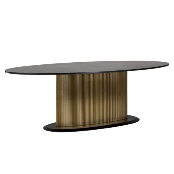 Masa dining ovala neagra/auriu 235 cm Ironville