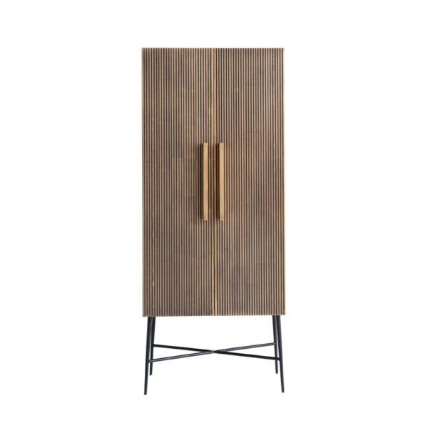 Dulap maro auriu/negru din MDF si metal 182cm Ironville - imagine 3