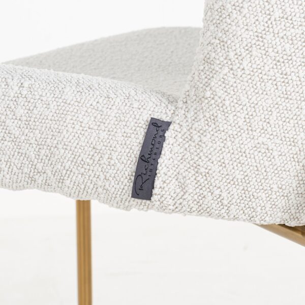 Scaun dining alb/auriu din tesatura boucle Odessa - imagine 6