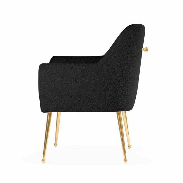 Scaun dining negru/auriu din boucle Amadeus - imagine 4
