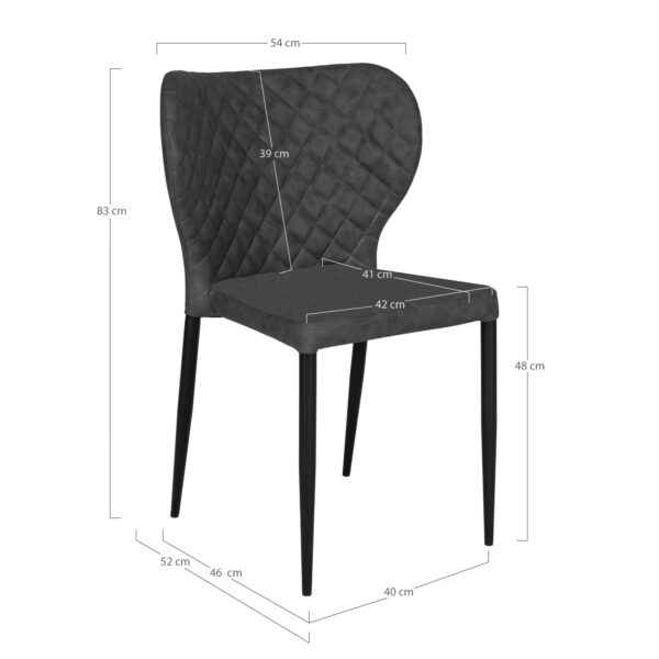 Scaun dining din piele ecologica gri inchis Pisa - imagine 7