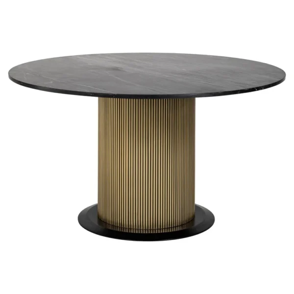 Masa dining neagra/auriu Ø140cm Ironville
