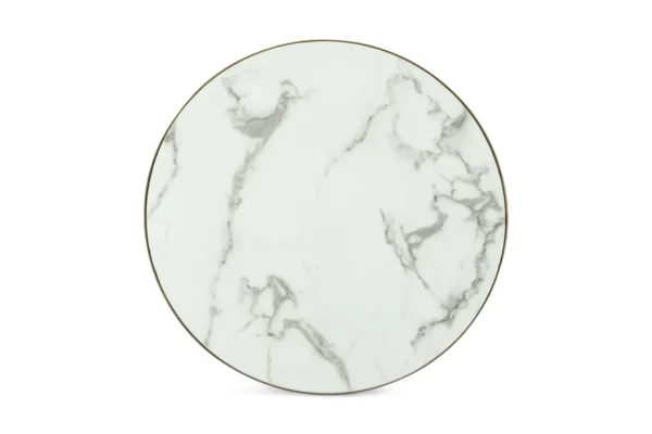 Masa dining neagra/aurie din otel si marmura Ø140cm Odin - imagine 3