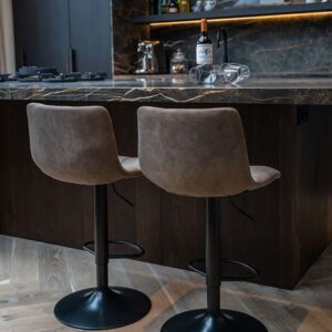Scaun bar ajustabil maro din microfibre și oțel Middelfart